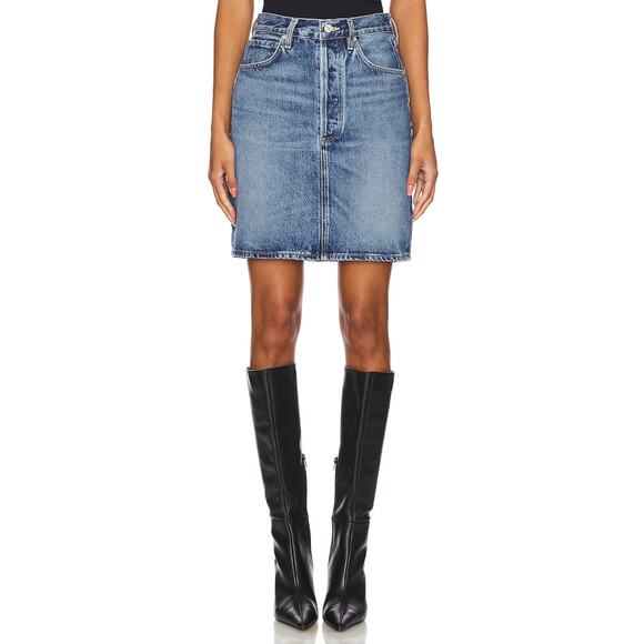 Citizens Of Humanity 'Etta' Blue Cotton Pencil Skirt Size 25 - Picture 1 of 5